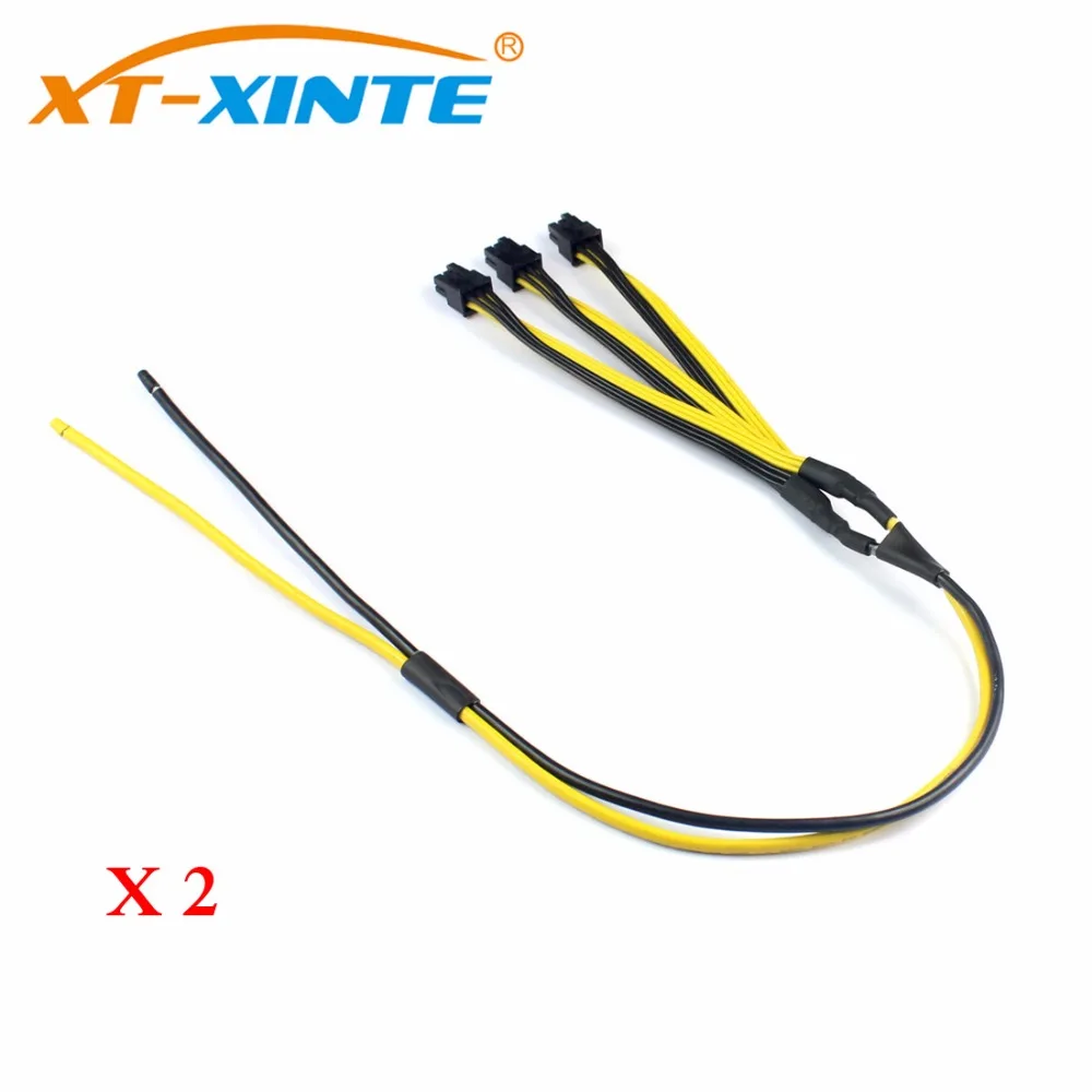

2Pcs S7/S9 to Triple 3X PCI-E PCIe PCI Express 6Pin Graphic Card Splitter Power Cable Cord for BTC miner Machine 12AWG+18AWG