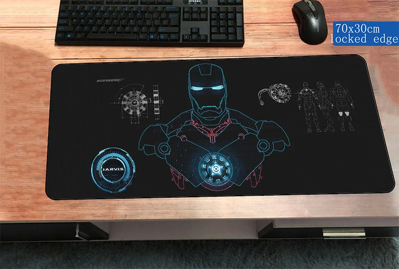 Size700x300x2mm Железный человек коврик для мыши высокого класса 700x300 мм игровой коврик для мыши геймер Коврик для мыши с закрытыми краями клавиатура компьютерная мышь ноутбук игровой коврик - Цвет: Size700x300x2mm