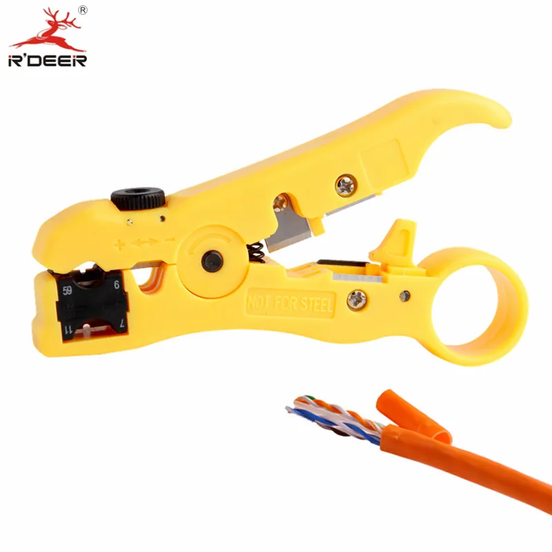 RDEER Mini Wire Stripper Coaxial Cable Cutter Crimping Tool Rotary