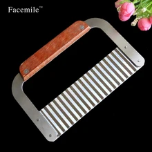 Деревянная ручка гофрированный, волнистый волна Ножи подарок инструменты Пособия по кулинарии инструмент для кухни нож для измельчения овощей фруктов Слайсеры гофрированные