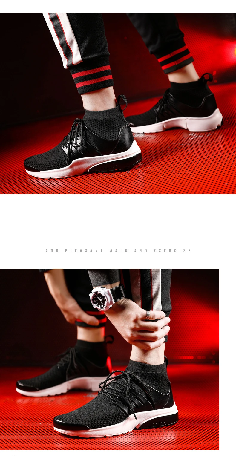 KJEDGB/Новинка; мужская повседневная обувь; дышащие мужские кроссовки с высоким берцем; Цвет черный, белый, серый; Модная Удобная Обувь На Шнуровке Для Взрослых