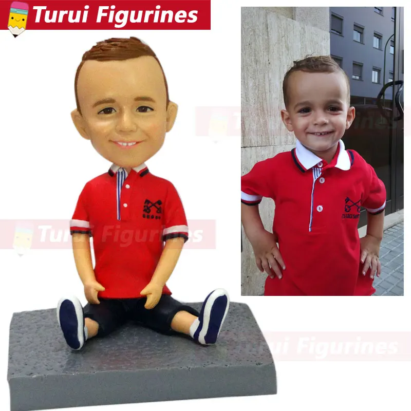 

Personal Sculpture for boy kids custom figurines personalized bobblehead dolls customized mini statuette designed by Turui Figur