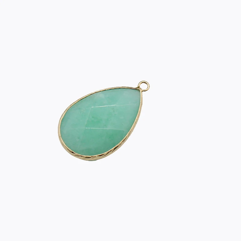 Beadsland натуральный камень полудрагоценный камень капли воды Shapped кулон DIY модное ювелирное ожерелье для женщин 20*30 мм 38576 - Окраска металла: green