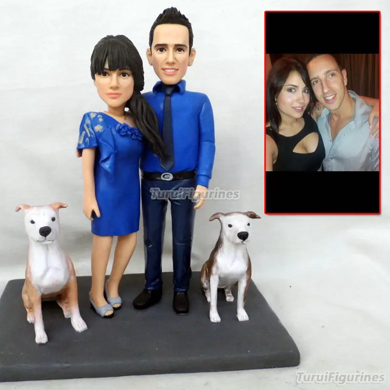 Пара Bobblehead Mr and Mrs топперы на свадебный торт Топпер деревенский персонализированные мини статуя любви на заказ bobblehead фигурки Куклы