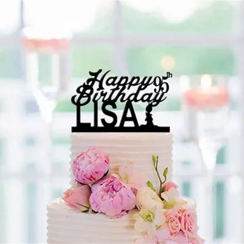 

Birthday Party Decorations Personalized Happy Birthday Cake Topper Custom Name and Years for Cake Accessory Baby Shower Favors