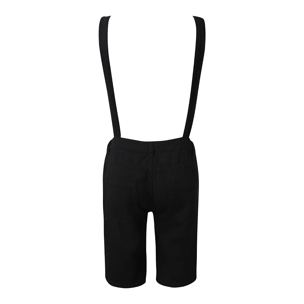 Для Мужчин's Рваные джинсы комбинезоны шорты Лето Марка NEW FASHION Hi Street рваные брюки из джинсовой ткани Комбинезон для человек штаны с подтяжками