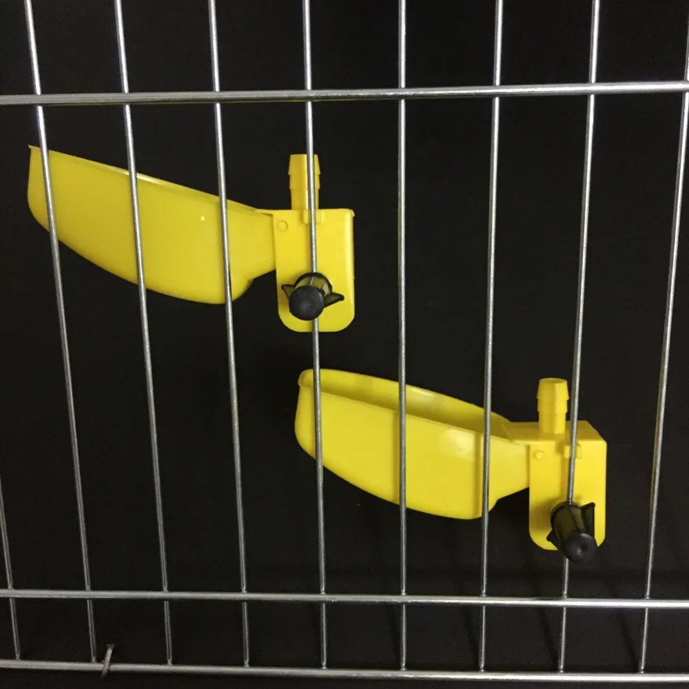 75 sets Automatic Waterer Cups Quail Birds Chicken water Pheasant Waterer Feeders Water bowls 11.5*4.5 cm Yellow