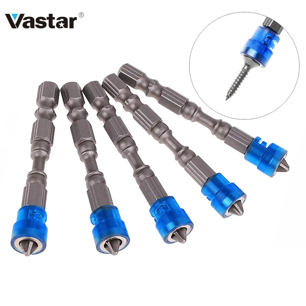 

Vastar 5x Single Head Magnetic Screwdriver Bit 65mm 1/4 Anti-Slip Hex PH2 Electric Screw Driver Set for Power Tools