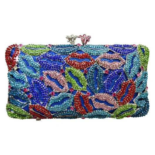 Стильные изящные дамские губы класса люкс со стразами, кристаллами вечерняя сумочка-клатч для вечерние Свадебные клатч за Суаре 88197 - Цвет: B Lips Dinner bag