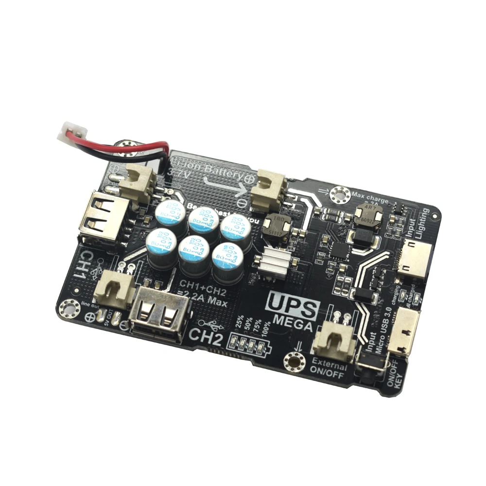 Двойной выход USB Raspberry UPS Pi мобильное питание для 3B +/3B/2B плата поддержка iPhone USB3.0