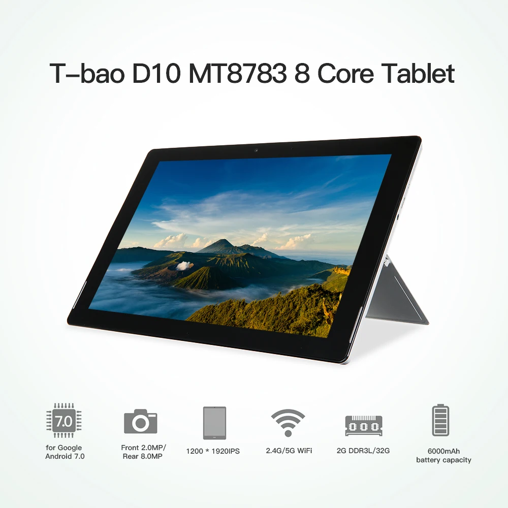 T-bao D10 MT8783 8 ядерный планшет для Android 7,0 г 2 г DDR3L 32 г флеш-накопитель-дюймовый G + G 10 точечный емкостный 1920*1200 планшетный ПК