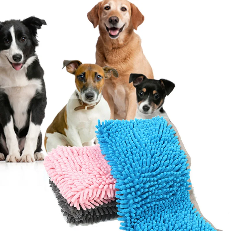 

Fast Shipping Absorbent Pet Towel Cat Dog Bath Washing Towel Fiber Chenille Towel Dog Shampoo Pet Hair Cleaning Supplies