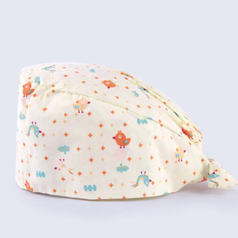 

Chicken Women Surgical Hats Scrub Cap Vet Nurse OR Medical Doctor Work Hat Thin Cotton Dental Clinic Hospital Chemo Hats New