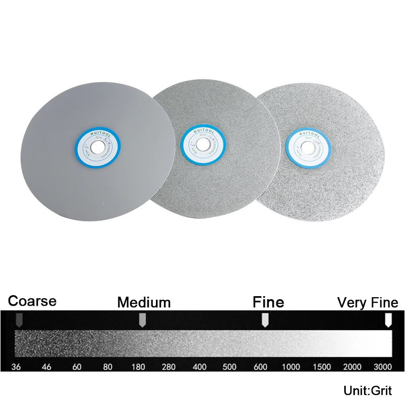 RUITOOL 6"/150mm 12.7mm Grinding Wheel 60-3000 Grit Diamond Cutting Disc Polishing Wheels Abrasive Rotary Tool RUITOOL 6"/150mm 12.7mm Grinding Wheel 60-3000 Grit Diamond Cutting Disc Polishing Wheels Abrasive Rotary Tool