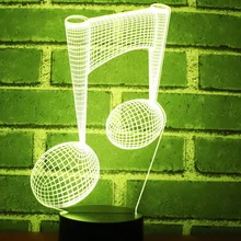 3D LED Night Light Music Note with 7 Colors Light for Home Decoration Lamp Amazing Visualization Optical Illusion Awesome