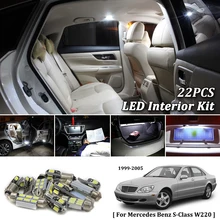 22X Bianco Canbus led Per Auto luci interne Cornici e articoli da esposizione Kit per Mercedes Benz S-Class W220 1999-2005 led interno Della Cupola luci Tronco