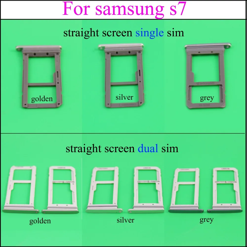 

YuXi Dark grey/Golden/Silvery SIM Card Tray Slot Holder For Samsung Galaxy S7 edge G935 G935F G935A Single / Dual High Quality