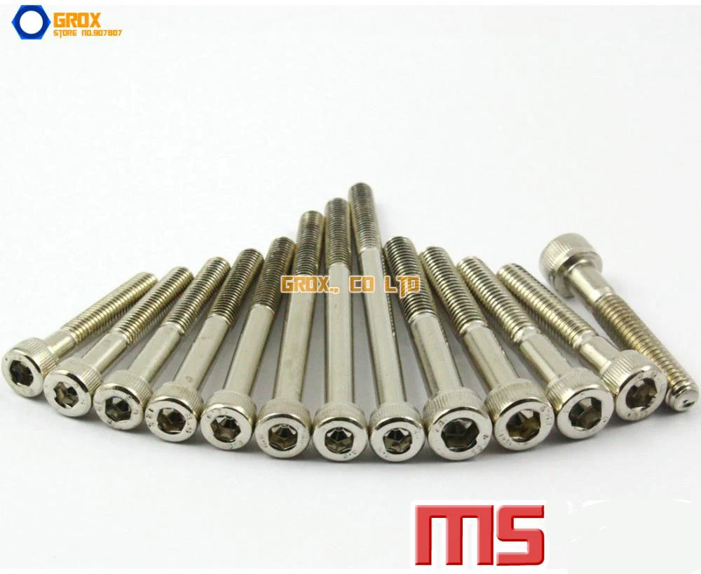M5 Half thread Nickel Plated Allen Bolt Hex Socket Cap Screw 12.9 Grade Alloy Steelin Bolts