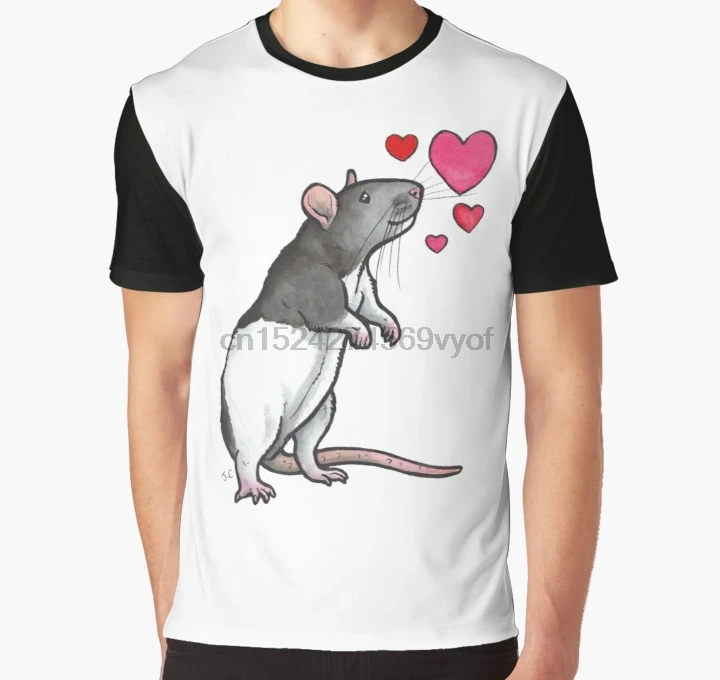 

All Over Print Women T Shirt Men Funny tshirt Hooded rat love (topear) Graphic T-Shirt