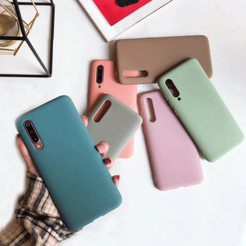 

Fashion Multiple Colors To Choose Solid Color Candy Phone Case For Xiaomi Redmi Note 6 7 Mi 9SE 9 8 Lite Back Protect Soft Funda