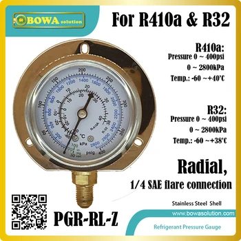 

0~400psi radial R410a/R32 Pressure Gauges is usually working together with pressure switch to limit min. working pressure