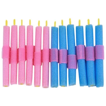

Hot sale 12 Pcs Hair Magic Self-adhesive Curly Sponge Hair Stick HairStyle Maker Tool DIY Salon Accessory