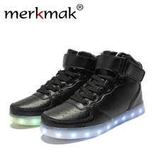 2016 Super Hot Men Fashion Luminous LED Shoes High Quality Lights Up USB Charging Colorful Shoes Lovers Casual Flash Flats