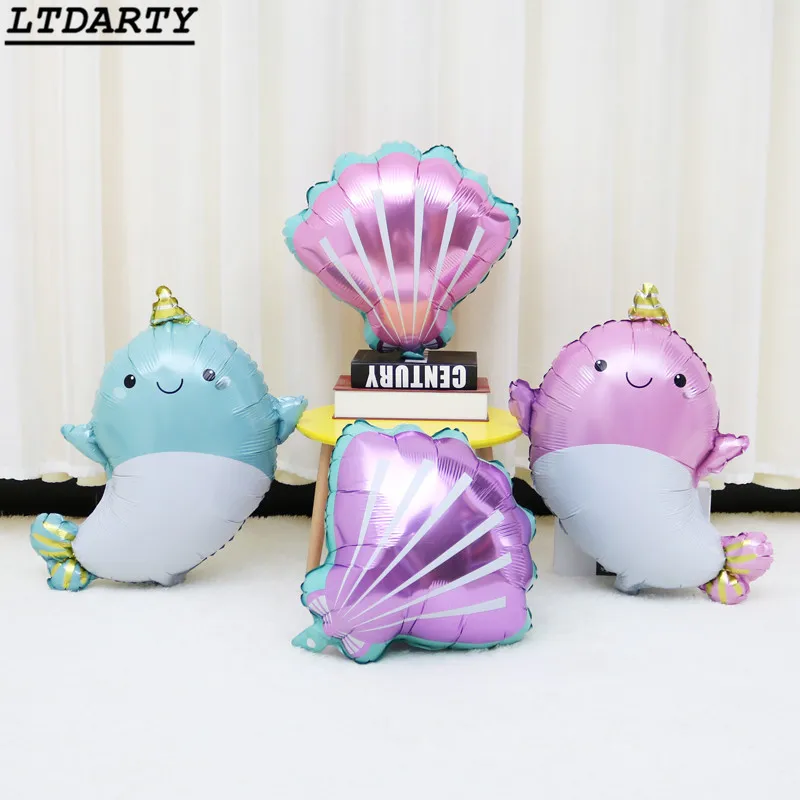 

5pcs 50*54cm Large sea animals Foil Balloons pink shell Helium Globo Baby Shower Birthday Party Wedding Decor Ocean beach Balls