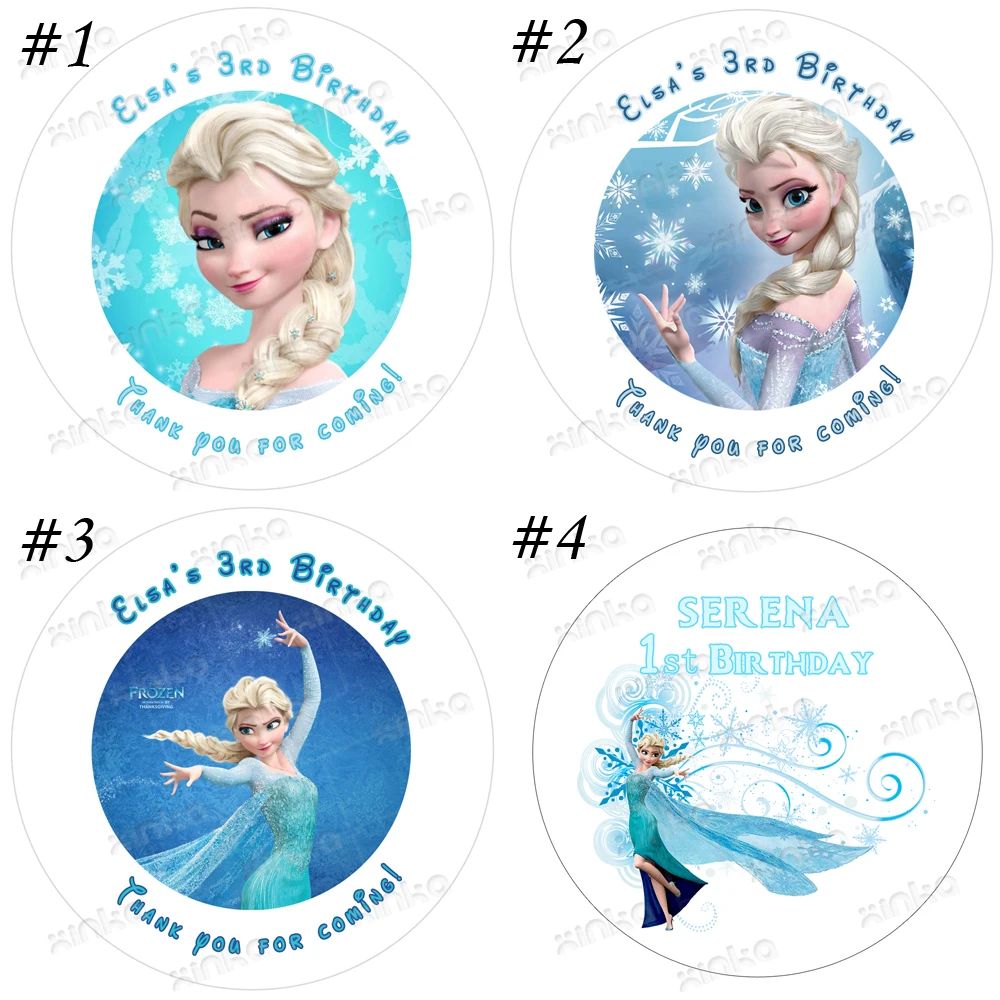 100pcs Frozen Birthday labels, Personalized text, Happy Birthday Labels, Frozen Party Decoration,frozen birthday party favors