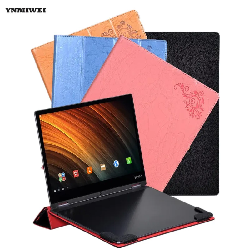 

Flip Case For Lenovo YOGA A12 Floral Color Print PU Leather Stand Cover Cases For Lenovo Yoga A12 12.2'' Tablet PC Shell Skin