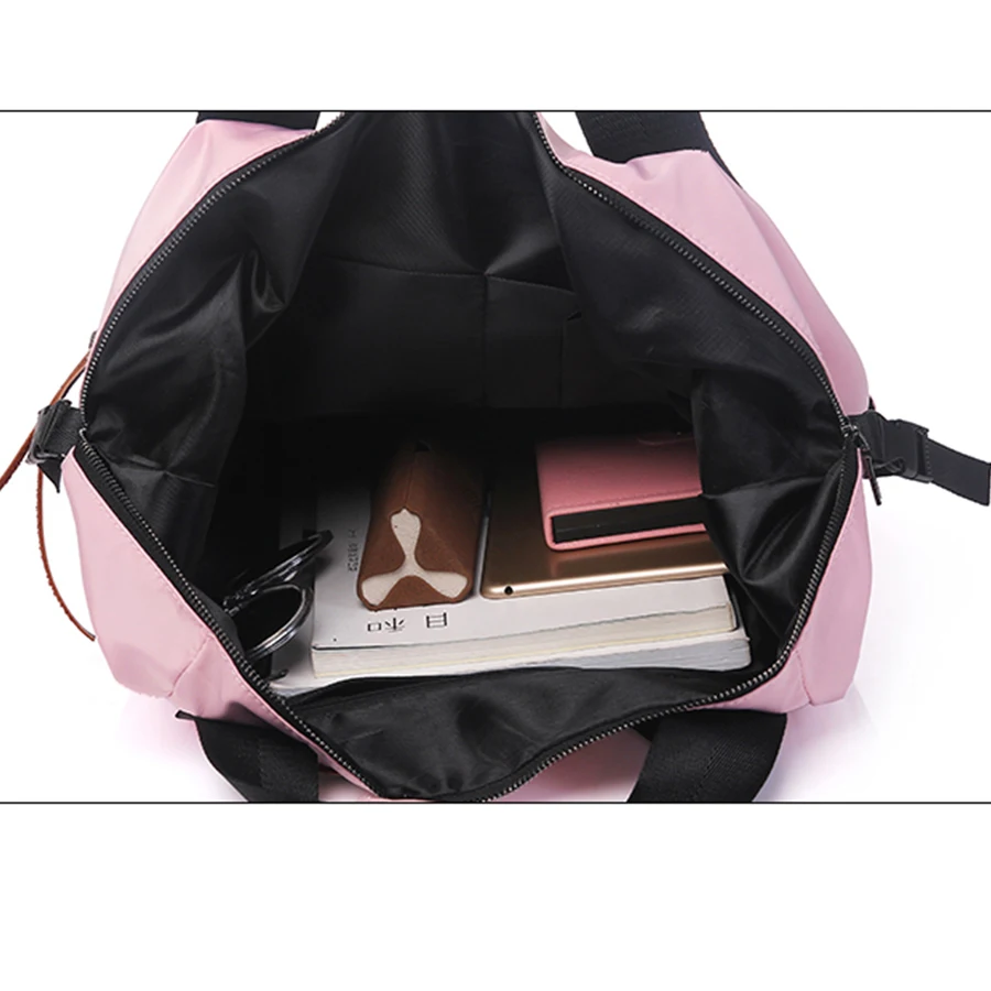 Casual impermeable de Nylon de Mochila de Mujeres de alta capacidad de viaje bolsas de libros para chicas adolescentes estudiantes Rosa bolso Mochila Bolsa 2019