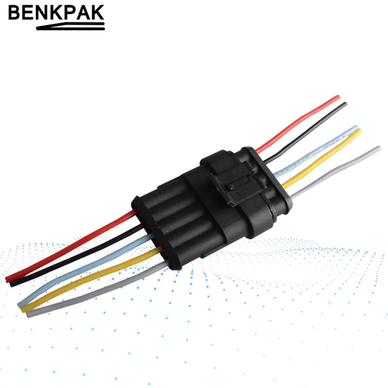 uxcell Car Waterproof Cable Connectors Sockets 6-Pin 6 Way