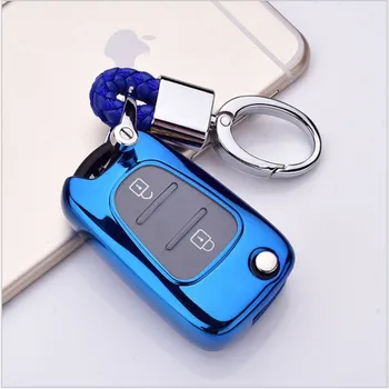 

Full cover car key case cover fob key holder with key chain For Hyundai I10 I20 I30 IX35 Solaris Kia K2 K5 Rio Sportage FlipKey
