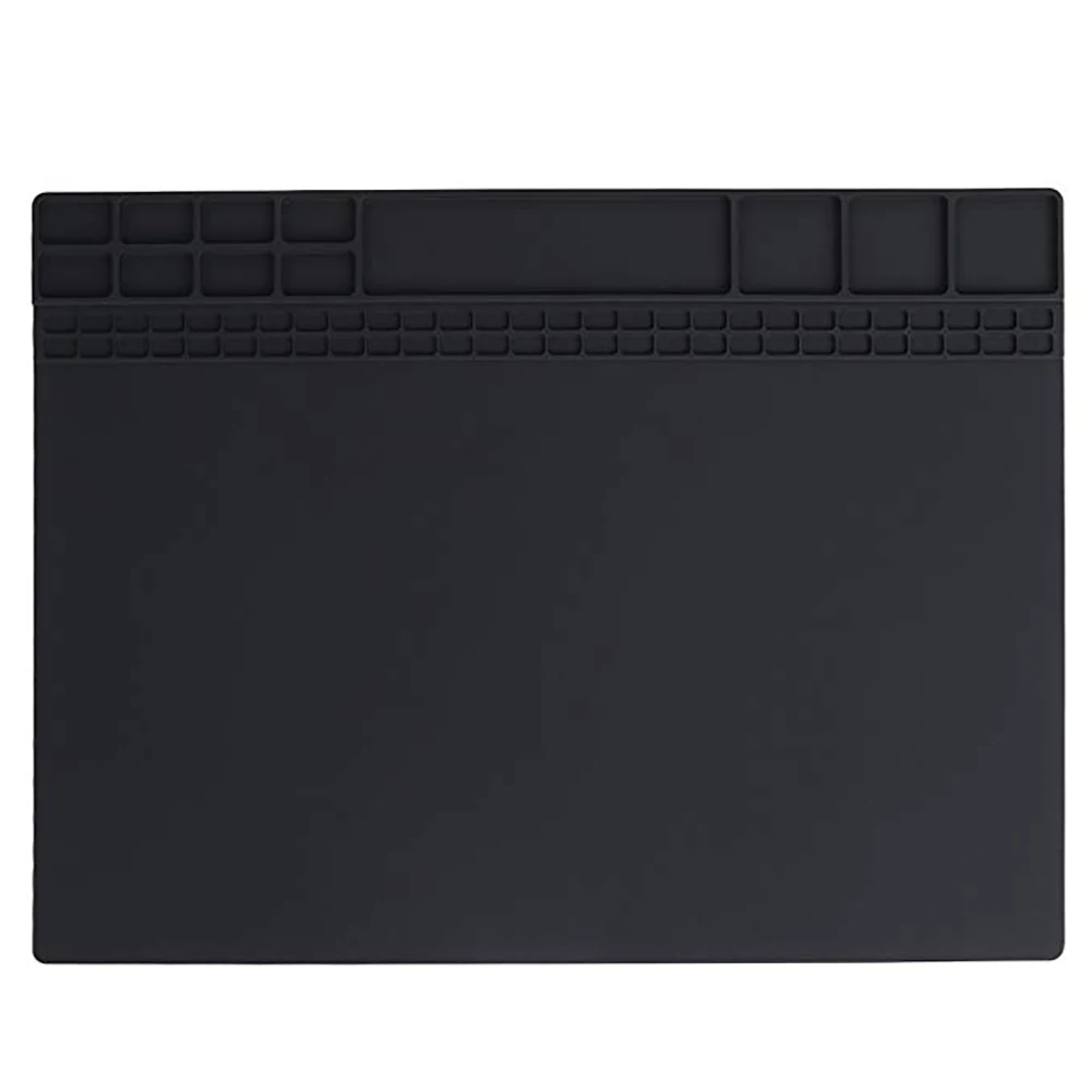 

Desktop Repair Maintenance Multifunction Magnetic Soldering Mat Heat Resistant Silicone Insulation With Slots Platform Non Slip