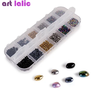 

6 Colors/Box Natural Chameleon Stone 3D Nail Art Rhinestone Decoration Small Irregular Beads Manicure Nails Accessories