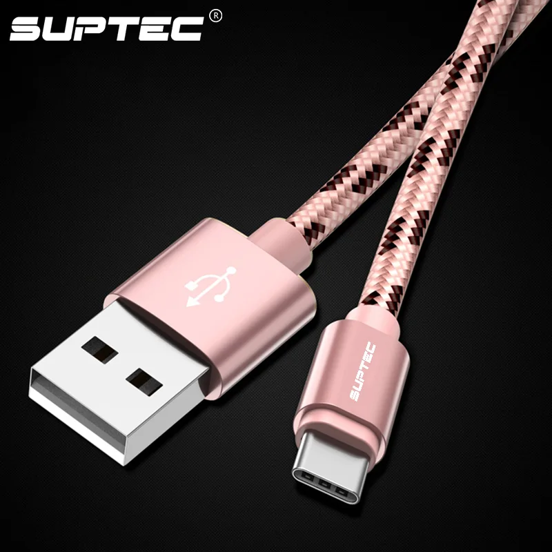 

SUPTEC 2M 3M USB Type C Cable for Samsung S9 S8 Note 9 2.4A Fast Charging Data Type-C Charger Cable for Huawei Xiaomi Oneplus 3T
