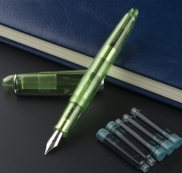 JINHAO 992 синий пластиковый прозрачный поворот клип в классическом стиле f перьевая ручка+ чернила словосочетания - Цвет: 21