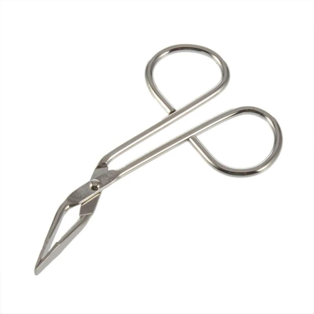 1pcs Eyebrow Tweezers Flat Tip Scissors Clamp Clipper Stainless Steel