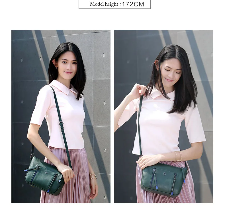HONGU Fashion Women Top-Handle ShoulderBags Natural Genuine Leather Handbag Tote Lady Crossbody Bag Authentic Girl Messenger Bag  H51240560 (5)