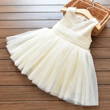 

2018 Girls Korean mesh lace embroidered vest dress pettiskirt temperament bow dress dress princess dress