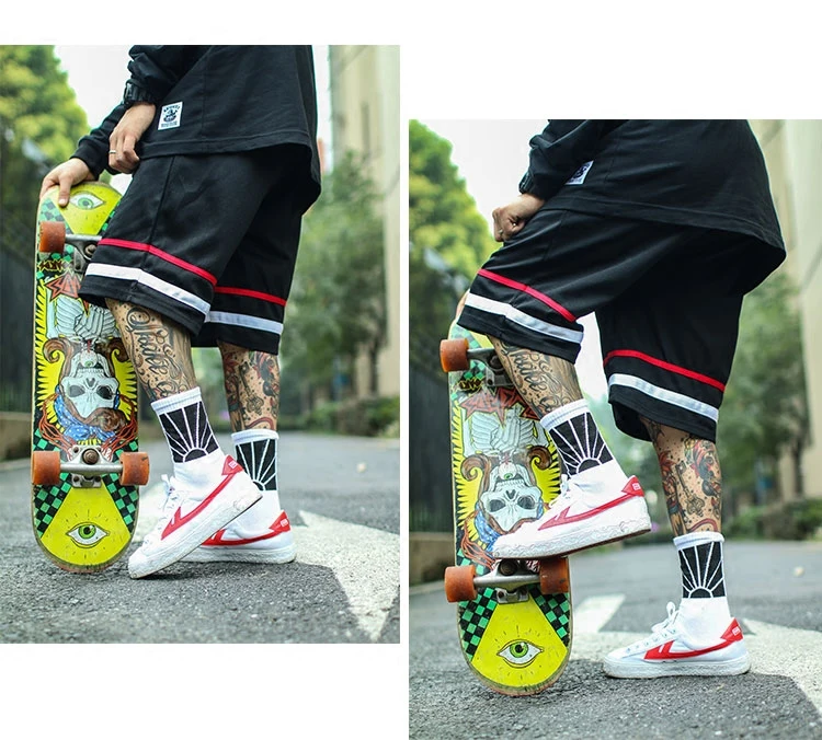 IMINCN 1Pair oversize fashion sun hiphop Harajuku Cute Patter Ankle Socks Hipster Skateboard man Ankle Funny Socks