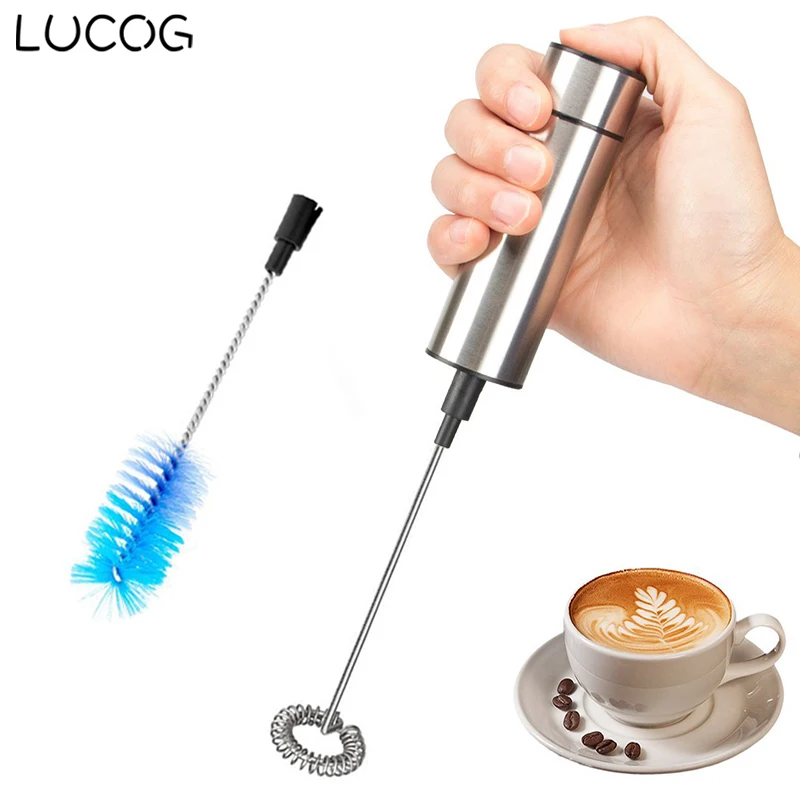 LUCOG Electric Milk Frother with Washing Brush Hand Kitchen Mixer Whisk