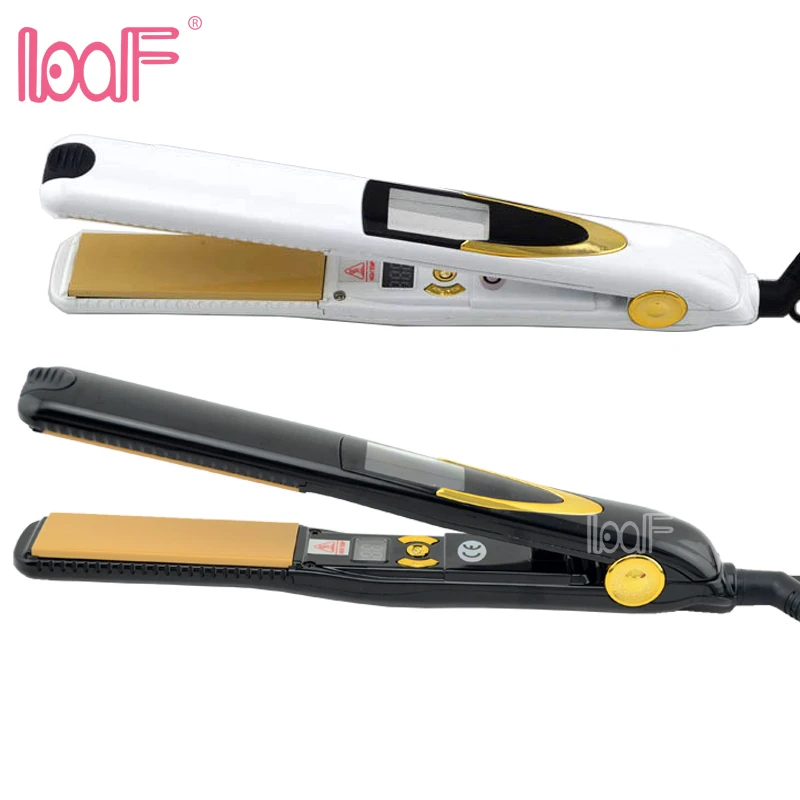 

LOOF 1 PC Professional 360 Rotaing Vibrate Plate Titanium Wrist-Protect Hair Straightening Flat Iron 450 F Hair Straightener