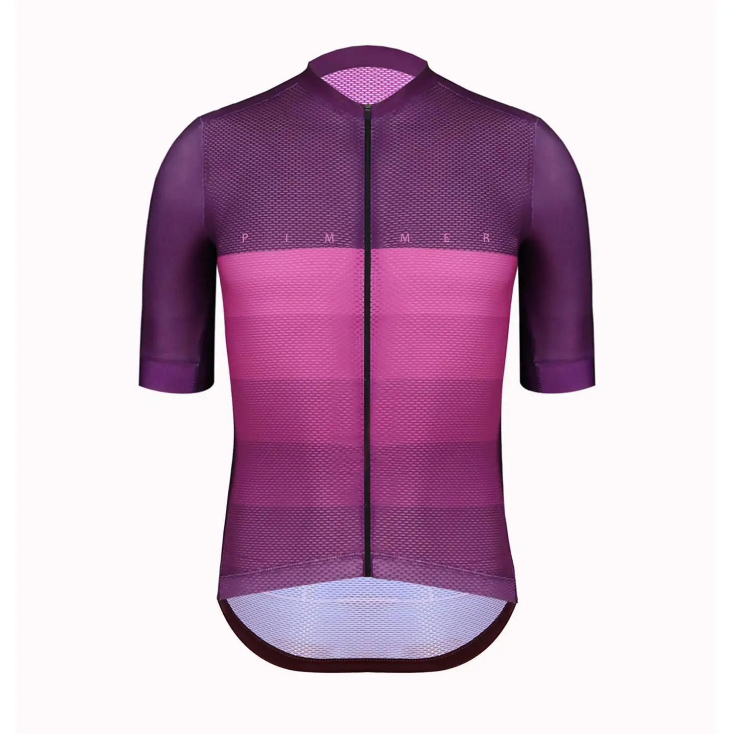 

2019 Pimmer summer lightweight cycling jersey short sleeve cycling gear open cell mesh fabric with italy power band purple