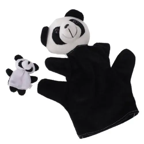 Панда Черный и белый палец кукол и руки кукол