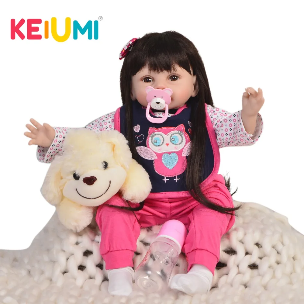 KEIUMI 55 см Реалистичная кукла для новорожденных мягкие виниловые силиконовые