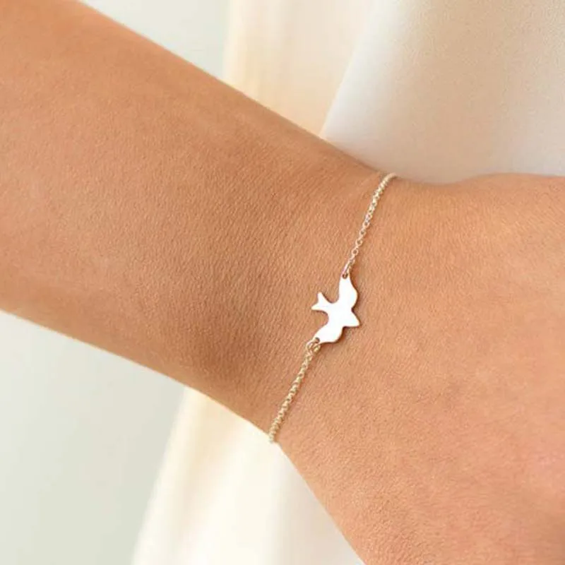 Girls Simple Casual Jewellery Women Pigeon Shaped Chain Bracelet Ladies Summer Bracelets & Bangles Valentine's Day Birthday Gift