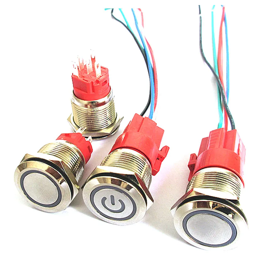 

JOYING LIANG 19MM Metal Push Button Power Self-Reset Switch Self-Lock Circular Waterproof Point Switch 9V-24V 5A