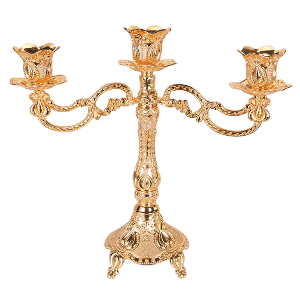 1/3/5 Heads Vintage Desktop Candle Holder Candlestick Candelabra Mood Light Accessories Home Table Dining Decoratons