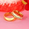 Meaeguet Gold color Stainless Steel Wedding Bands Shiny Crystal Ring for Female Male Jewelry 6mm Engagement Ring USA Size 5-13 ► Photo 3/6